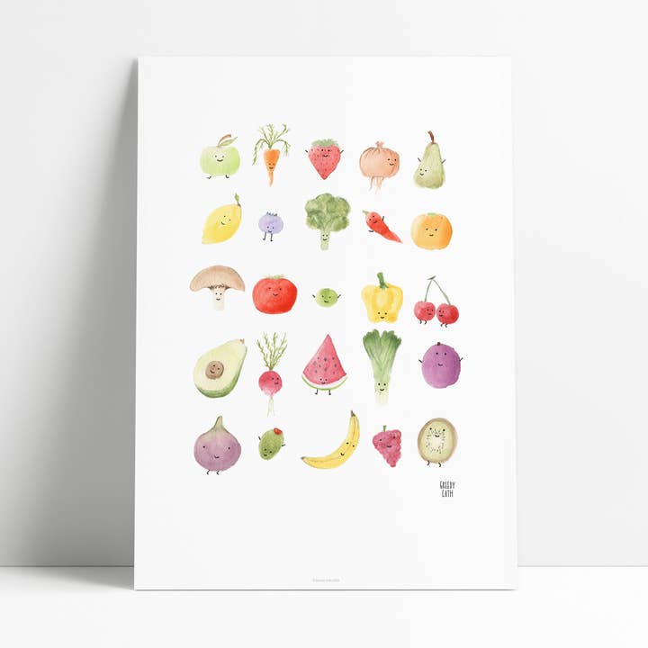 Impresión de frutas y verduras para venta al por mayor de Greedy Cath