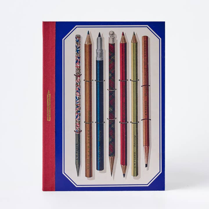 Cuaderno A5 de Tapa Plana - Lápices Vintage para venta al por mayor de Roomytown