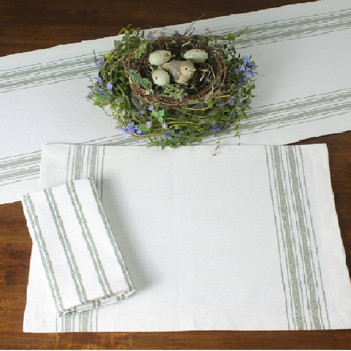 Grain Sack Sage Placemat 14x18 for wholesale by Home Collections by Raghu