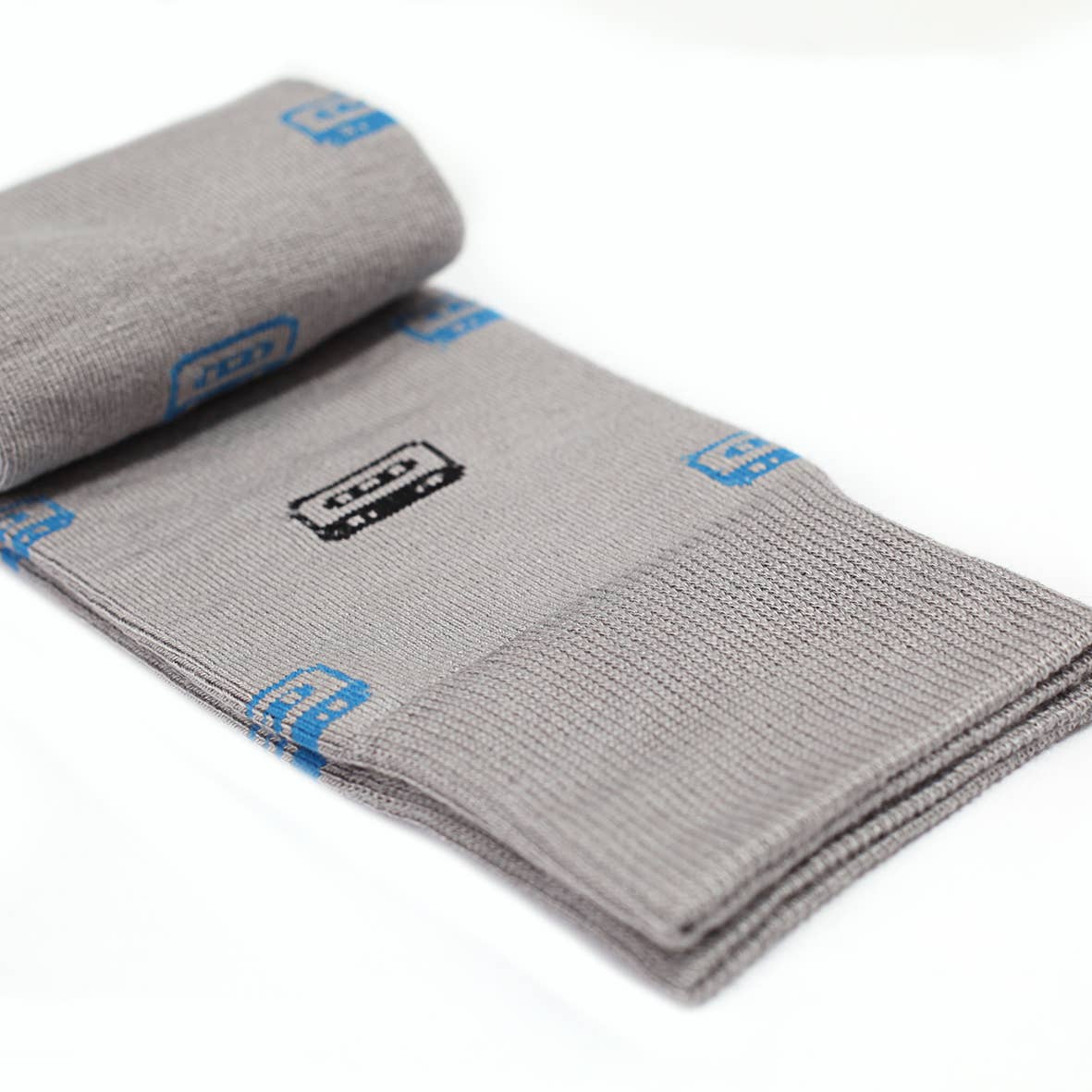 Slopes&Town - Wholesale Socks - Unisex - Music box cassettes grey Bamboo socks1