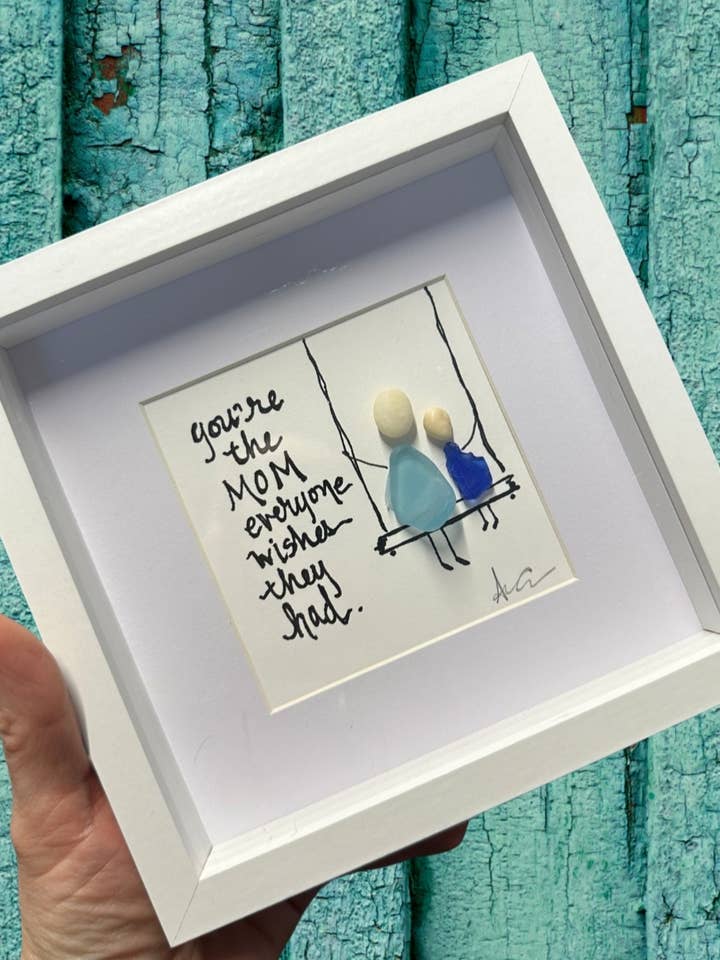 You're The Mom Gift Seaglass Art for wholesale by Back Bay Designs