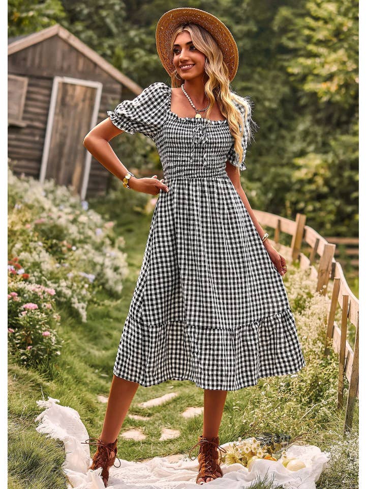 NAOMI & CO PTY LTD - Wholesale Dress - Women's - Gypsy At Heart Dress - Black Gingham