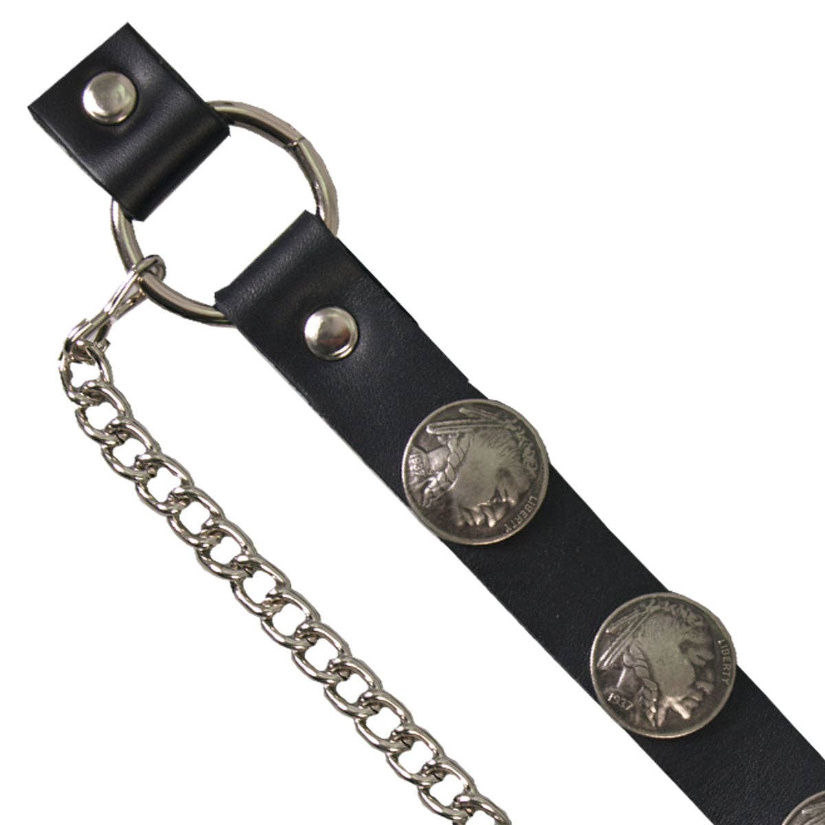 Hot Leathers - Wholesale Shoe Accessories - Hot Leathers BNL1005 Indian Head Nickel Boot Chain1