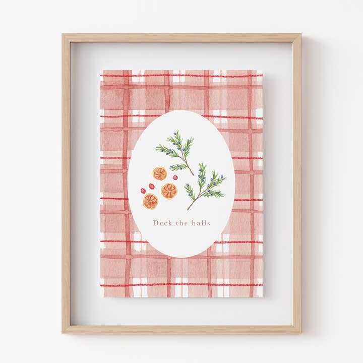 Deck the Halls Christmas Art Print for wholesale by By Caroline Ann