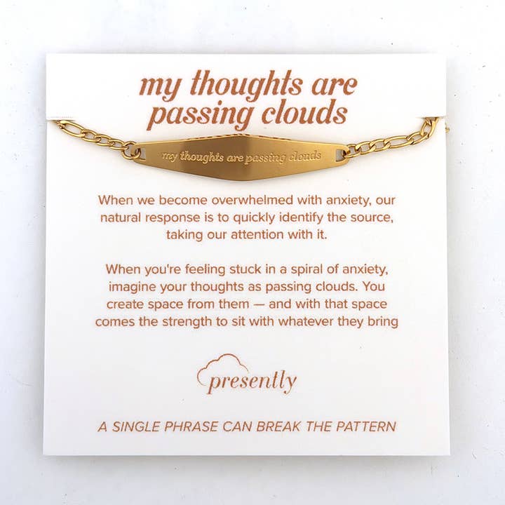 My thoughts are passing clouds — Figaro Chain Bracelet for wholesale by Presently | Words To Return To | Jewelry & Accessories