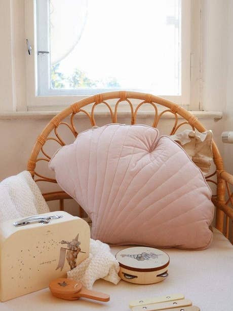 “Powder Pink” Velvet Ginkgo Leaf Pillow for wholesale by Moi Mili