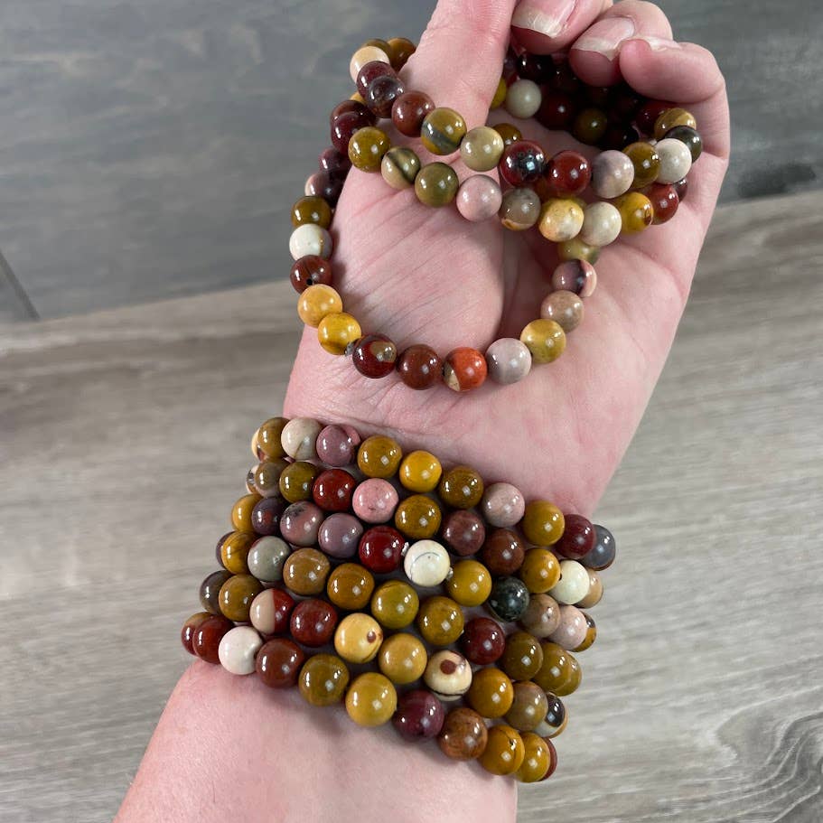 Keystone Crystals - Wholesale Beaded Bracelet - 8mm Round Gemstone Beaded Bracelets – Assorted Crystals Bulk92