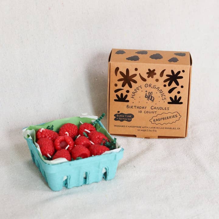 Happy Organics - Vente Bougies originales - Bougies d'anniversaire en cire d'abeille à la framboise3