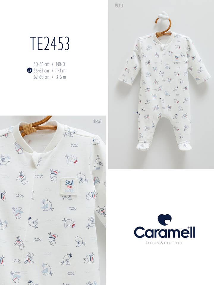 Baby Footed Onesie - Marine for wholesale by Caramell