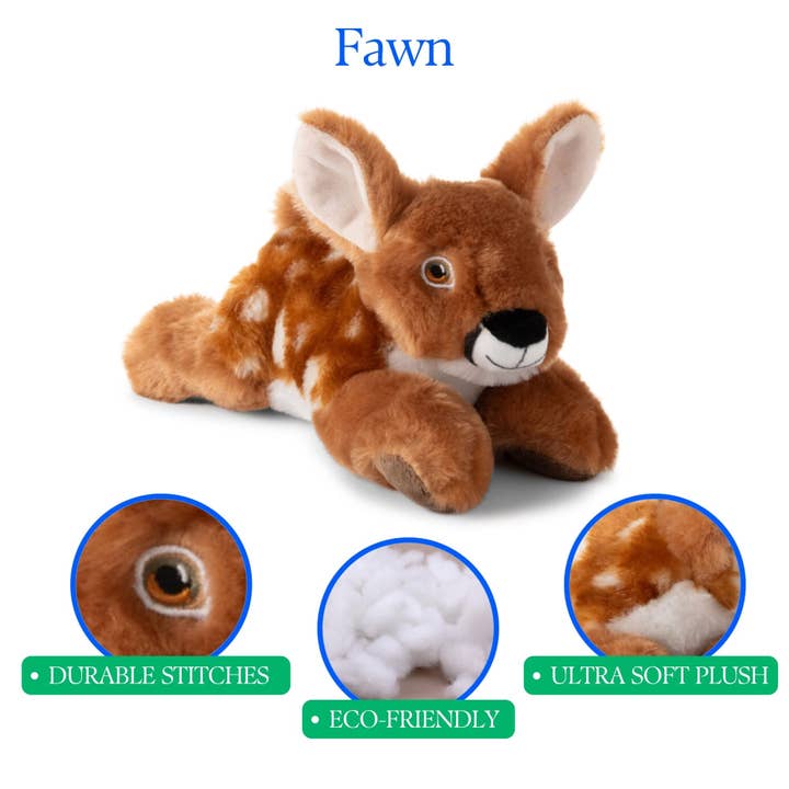The Petting Zoo - Wholesale Stuffed/Plush Toy - Kids & Baby - Earth Keeperz Fawn small 10" Recycled Plush7