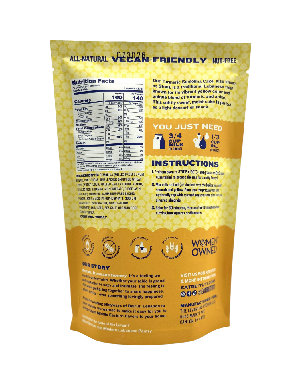 beituti - Wholesale Cake Mix - Turmeric Semolina Baking Mix2