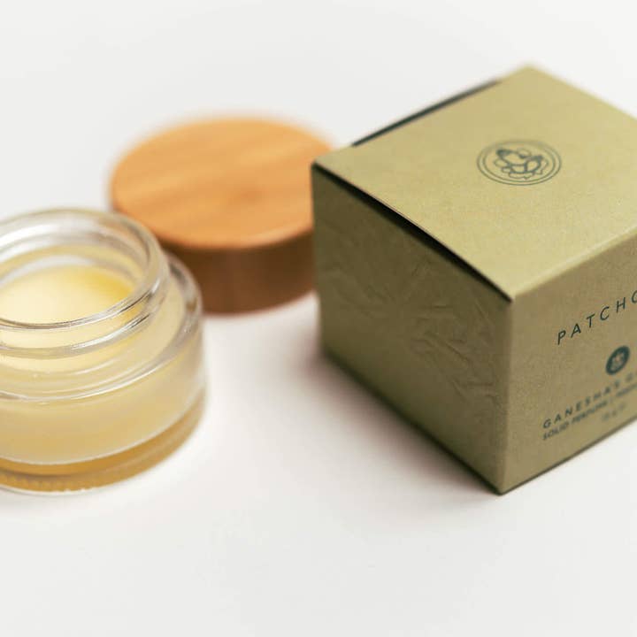 Ganesha's Garden Patchouli Solid Perfume for wholesale by Between Heaven & Earth Mfg.