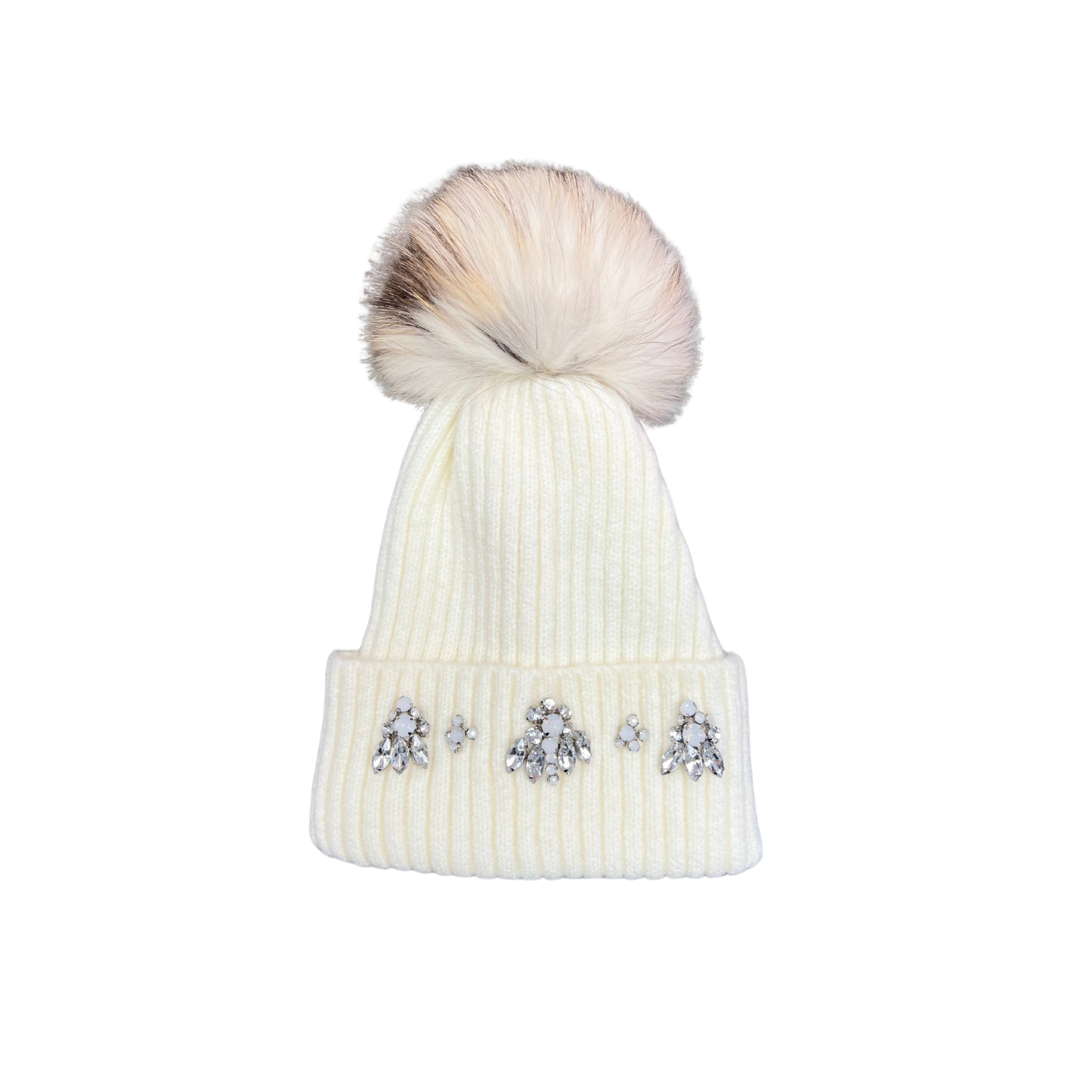 Lili Scarves (US Duty Free) – wholesale Beanie – Women's – Rhinestone Pom Pom Beanie Hat2