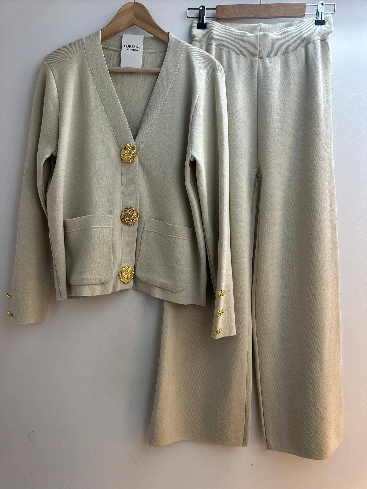 LORIANE - Wholesale Top & Pant Set (NOT Loungewear) - Women's - 7338 knit set cardigan + pants one size0