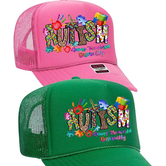 Autism Awareness trucker Hat cap puzzle ribbon for wholesale by The Candy Collections