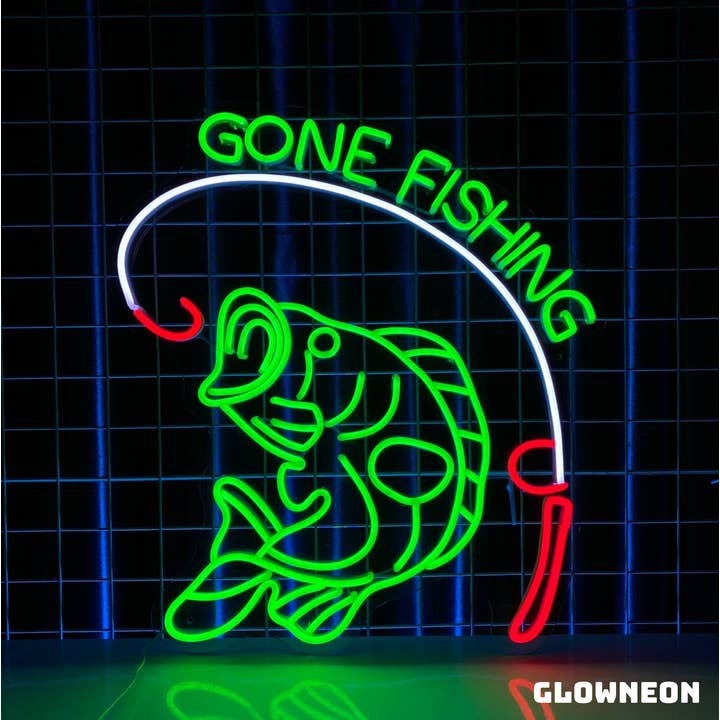 Letrero de neón de Gone Fishing, decoración de club de pesca, letrero con forma de pez y otras tendencias de Resultados para artículos pesca al por mayor. Devoluciones gratuitas y condiciones de pago a 60 días en Faire en Faire.