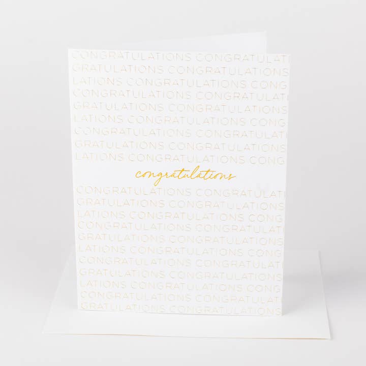 Greeting Card - Congratulations (Gold) for wholesale by Wrinkle & Crease Paper Products