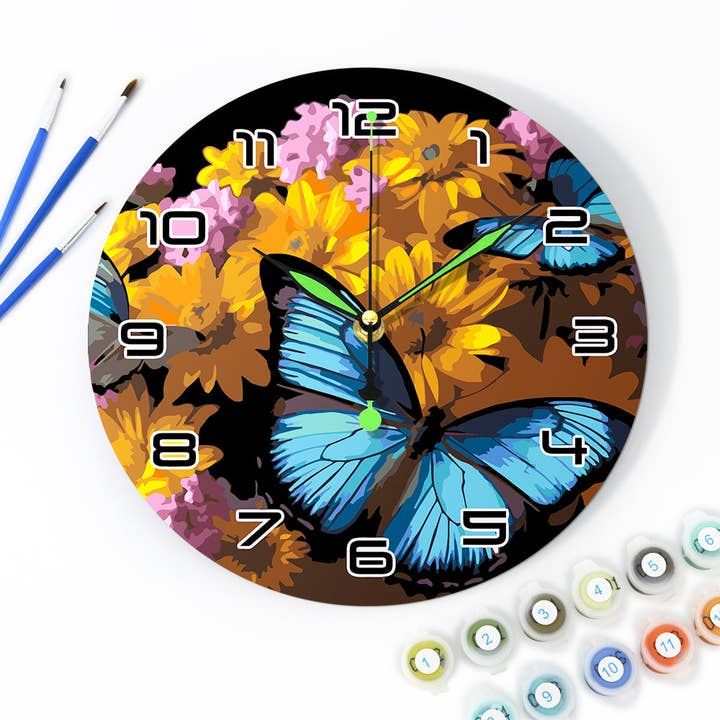 Dipingi il Momento – Kit Orologio Fioritura di Farfalle per la vendita all'ingrosso da parte di Paint Your Numbers