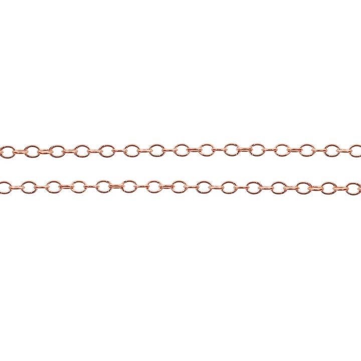 Plazko - Wholesale Link & Chain Necklace - 14Kt Rose Gold Filled 1.4x1mm Cable Chain - 20ft0