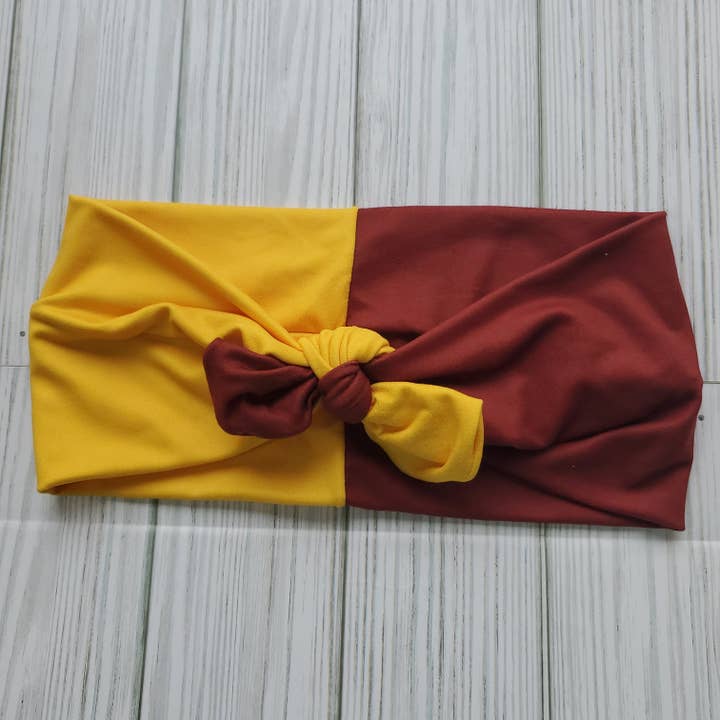 Maroon and Yellow Headband for wholesale by The Nut 'n Bubs