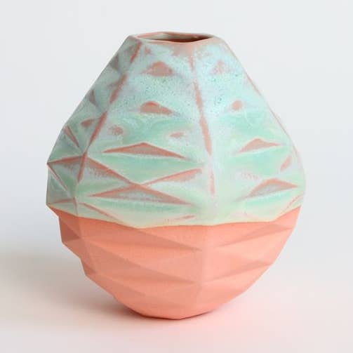 Patterned Vessels Mini Hex Strawberry Pistachio for wholesale by By Alejandra Design