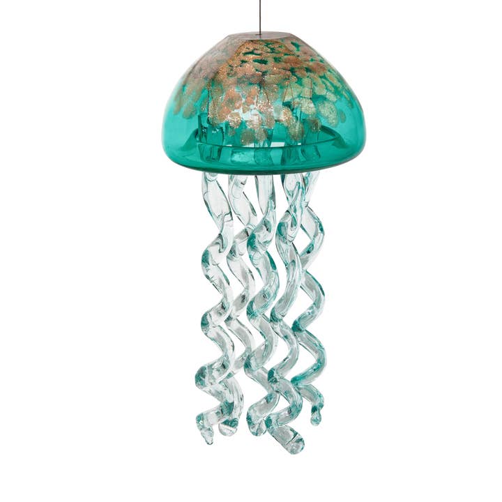 ApricotMint – Espanta-espíritos por atacado – Sino de vento médio de água-viva em vidro artístico