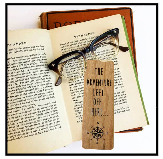 Fly Paper Products - Wholesale Bookmark - The Adventure left off here Wooden Bookmark1