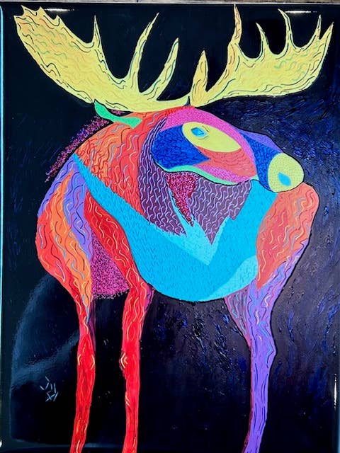 Azulejos de cerámica, Artista local, Impreso en EE. UU., Azulejo de alce para venta al por mayor de KSC Art, LLC