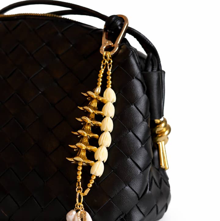 Leo & Lei - Wholesale Purse/Bag Accessory - Women's - Gold Plumeria and Pikake Bag and Accessory Charm