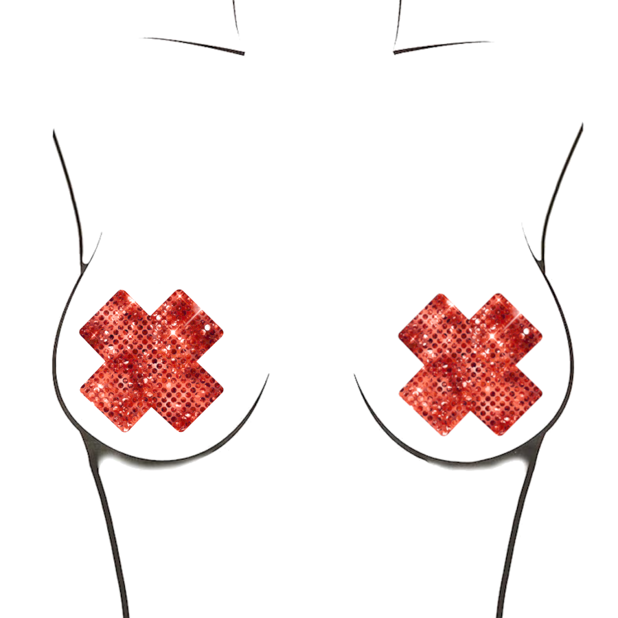 Niptees - Wholesale Nipple Pasties - Women's - Sequin X Cross Nipple Cover Pasties1