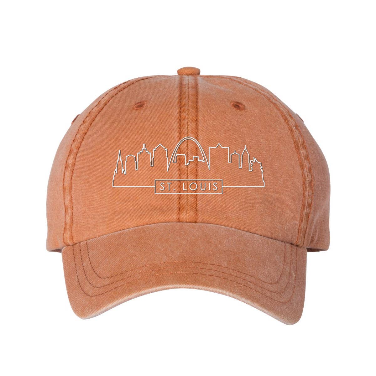 Lucky Luna Apparel - Wholesale Baseball Cap - Unisex - Skyline St. Louis Embroidered Pigment Dyed Dad Hat14