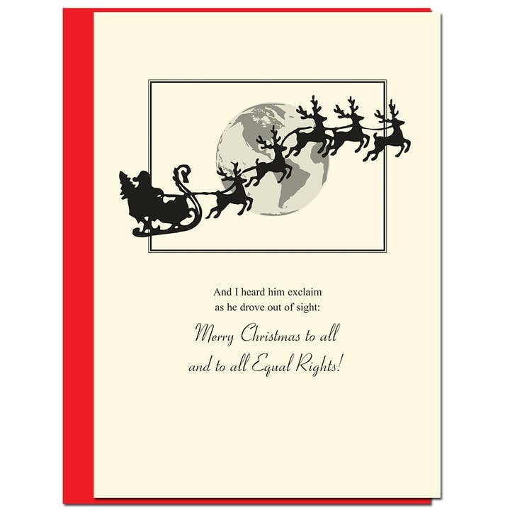Santa Equal Rights Holiday Card for wholesale by Bloodshot Press