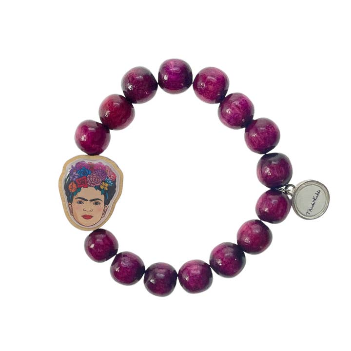 Frida Kahlo Bordeaux houten armband voor wholesale door Escapulario