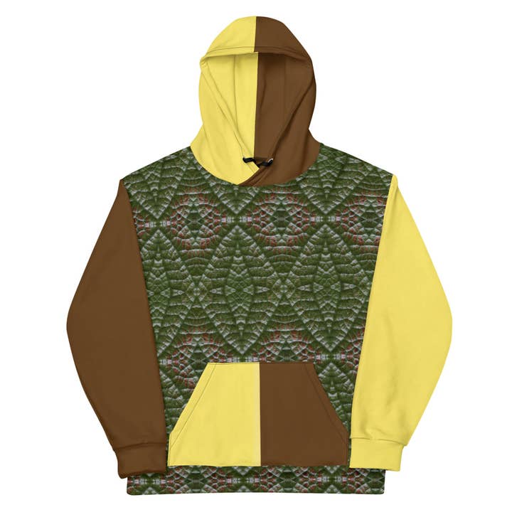 Brun og gul blad-hoodie for engroshandel hos IszyBee Arts