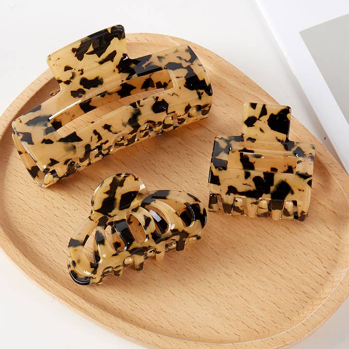 Leopard Assorted Hair Claw Clip Scrunchies Set for wholesale on Faire4