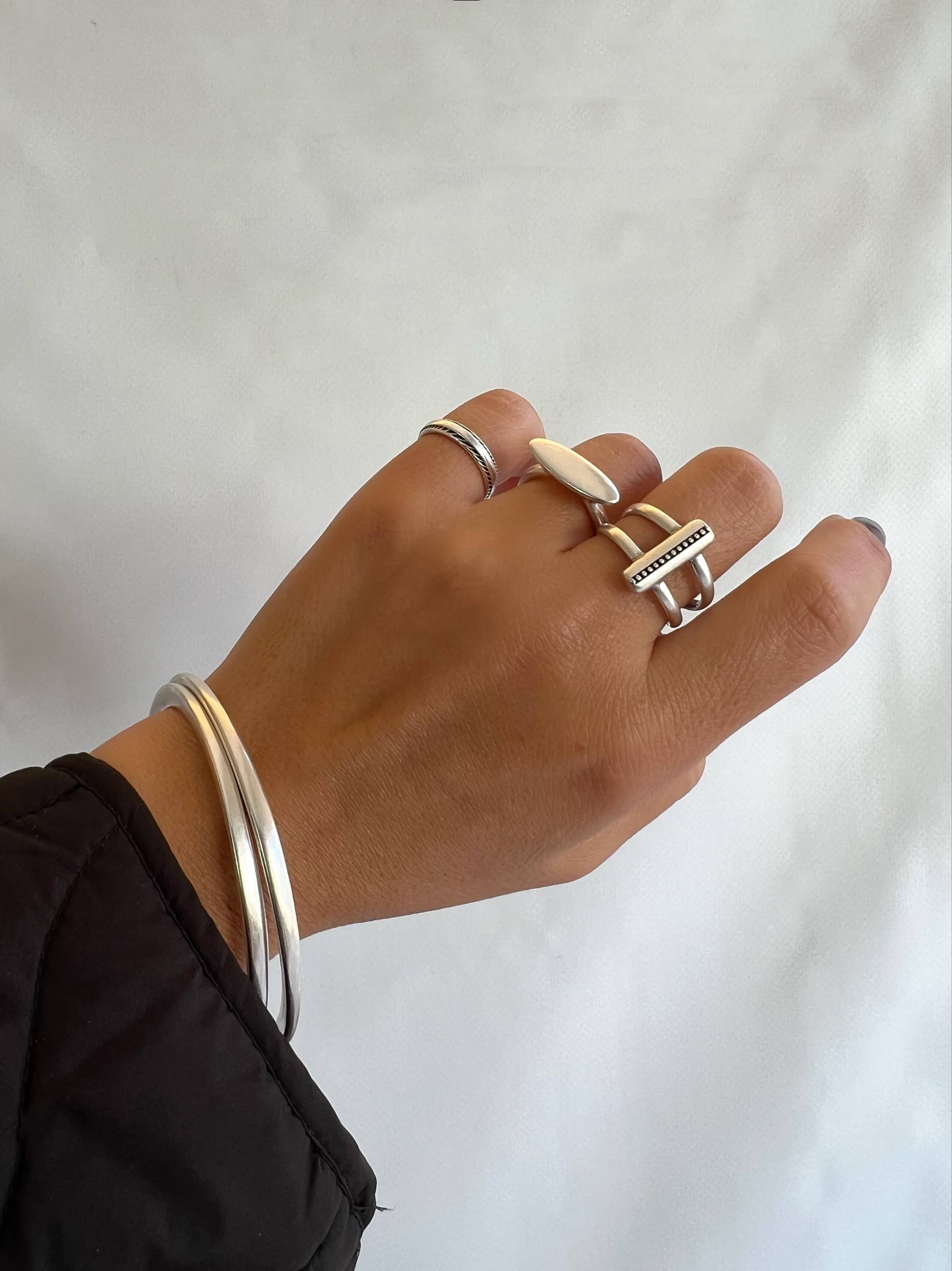 Christina Christi - Wholesale Band/Stacked Ring - Stackable Silver Rings, Handmade Rings Women, Silver Bands3