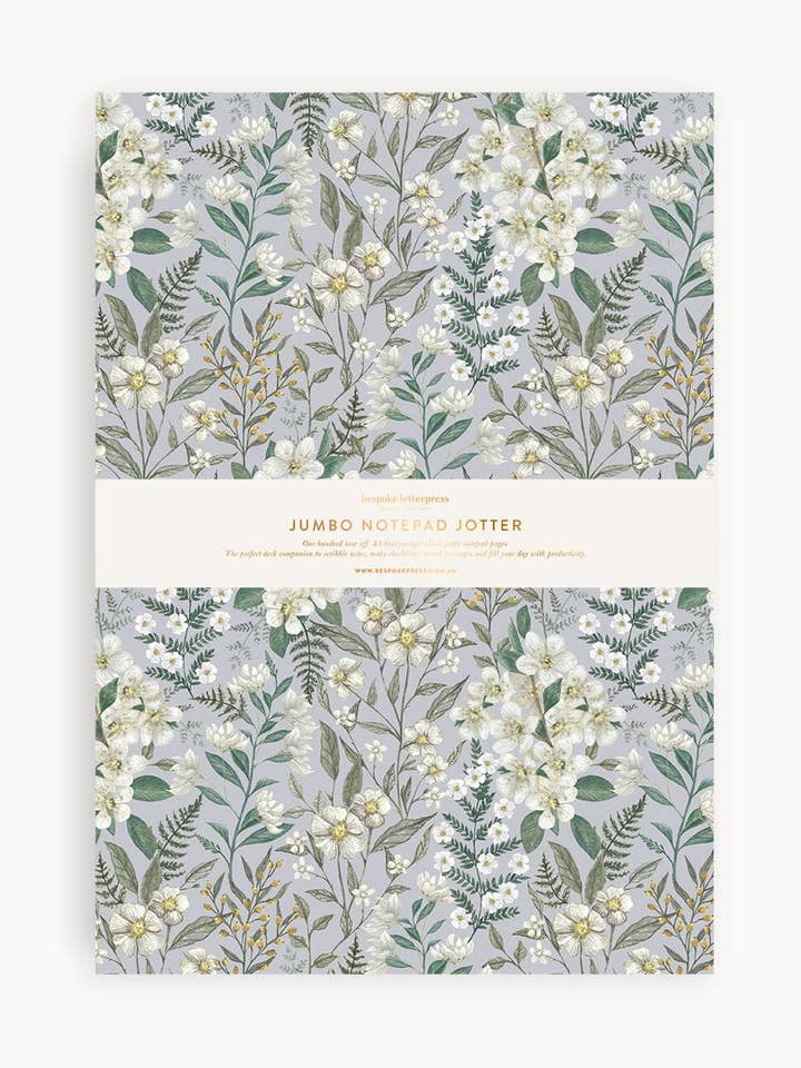 Bloc-notes Jumbo Jotter Ivory Garden pour la vente par Bespoke Letterpress
