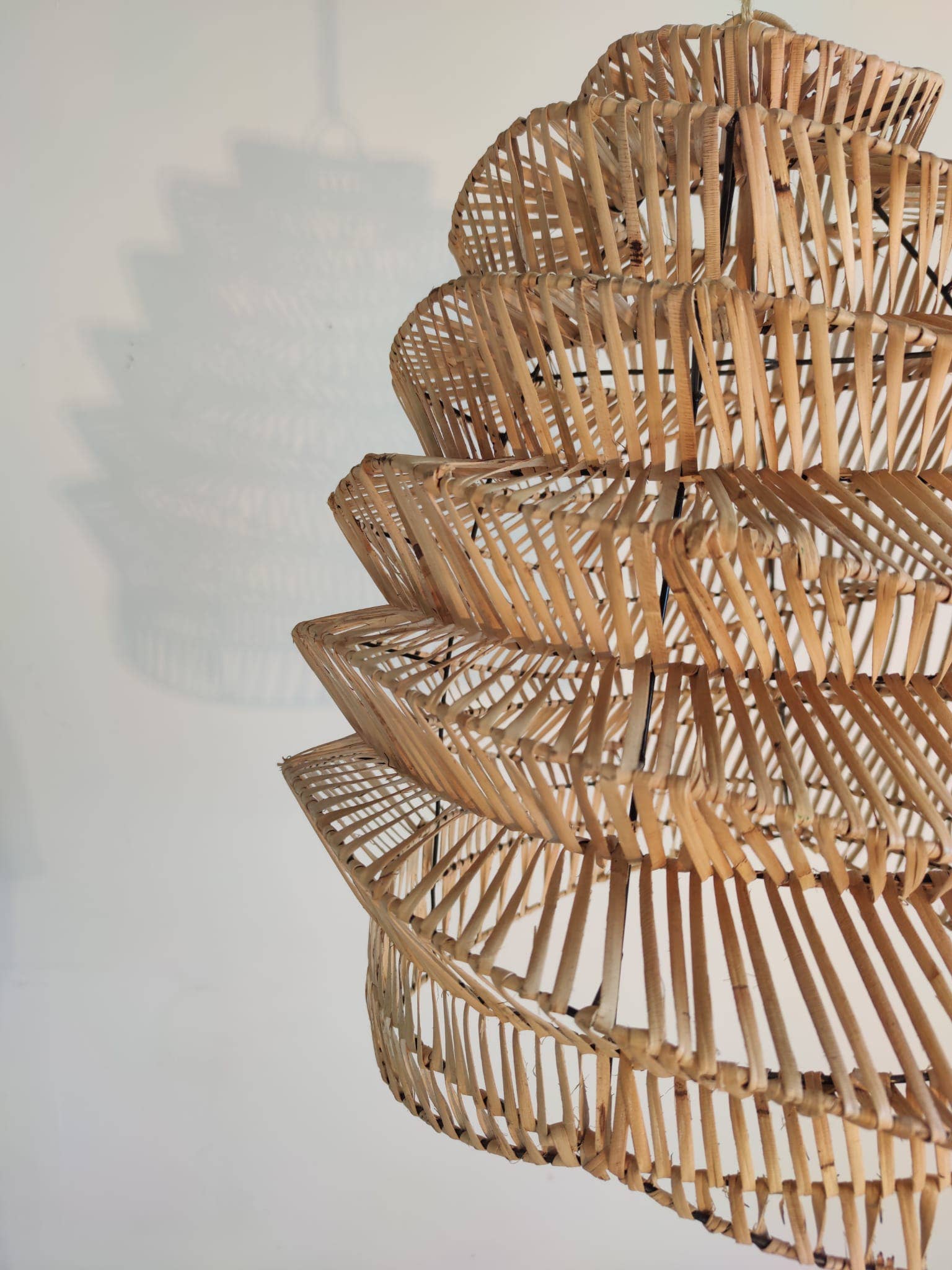 Office Objets - Wholesale Chandelier/Hanging Light - Woven rattan pendant in natural accordion shape23