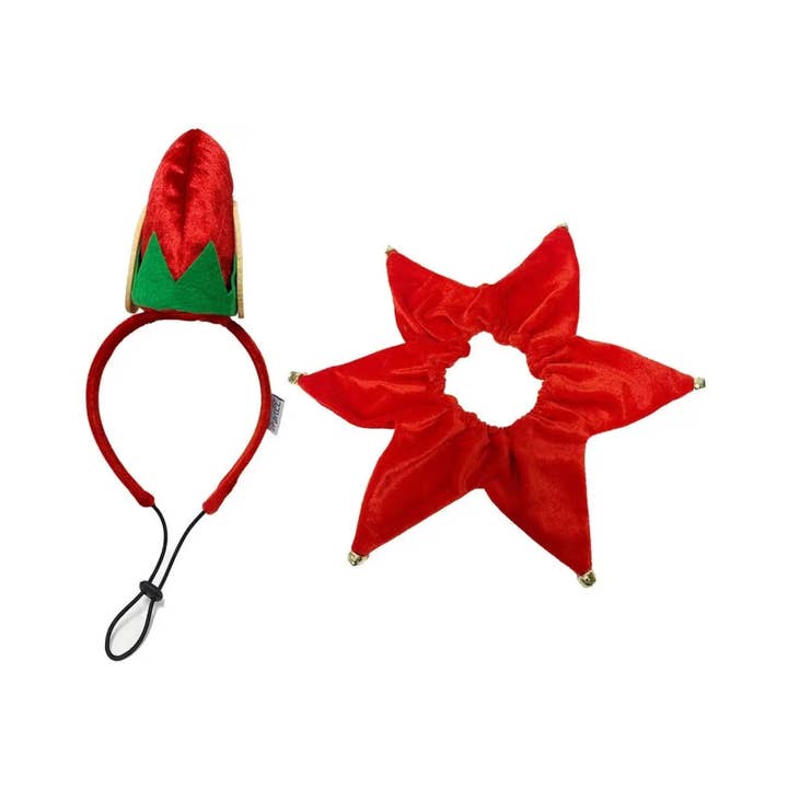 Midlee Designs - Vente Déguisement – chien - Midlee Elfe Chapeau pour chien avec cloche de cou Costume3