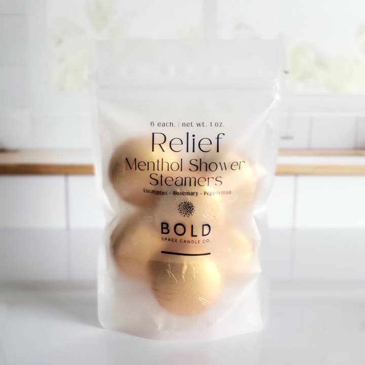 Bold Space Candle Co. - Wholesale Shower steamer/bomb - Relief – Eucalyptus & Rosemary Menthol Steamers - 6 pack2