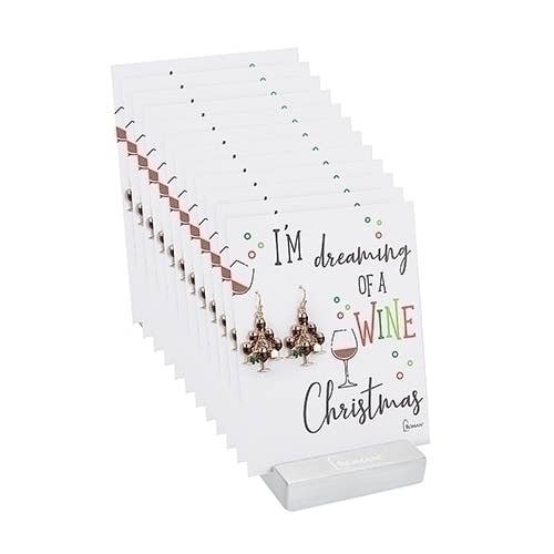 Roman - Wholesale Dangle Earrings - Wine Glass Earrings 36-piece Set with Display