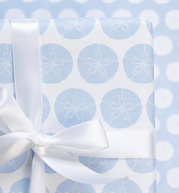 Ballard & Prescott - Wholesale Flat Wrap - Sand Dollar Wrapping Paper - Blue1