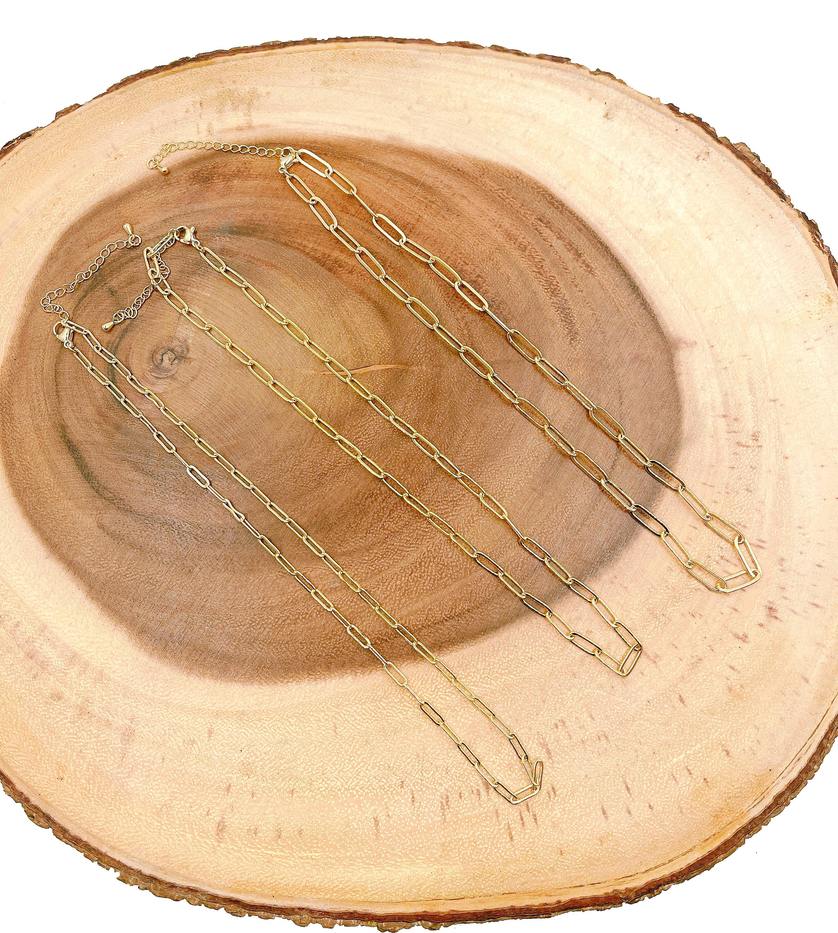 Beads Creation - Wholesale Link & Chain Necklace - Paper Clip Link Chain, Gold Filled Paperclip Necklace CH2553