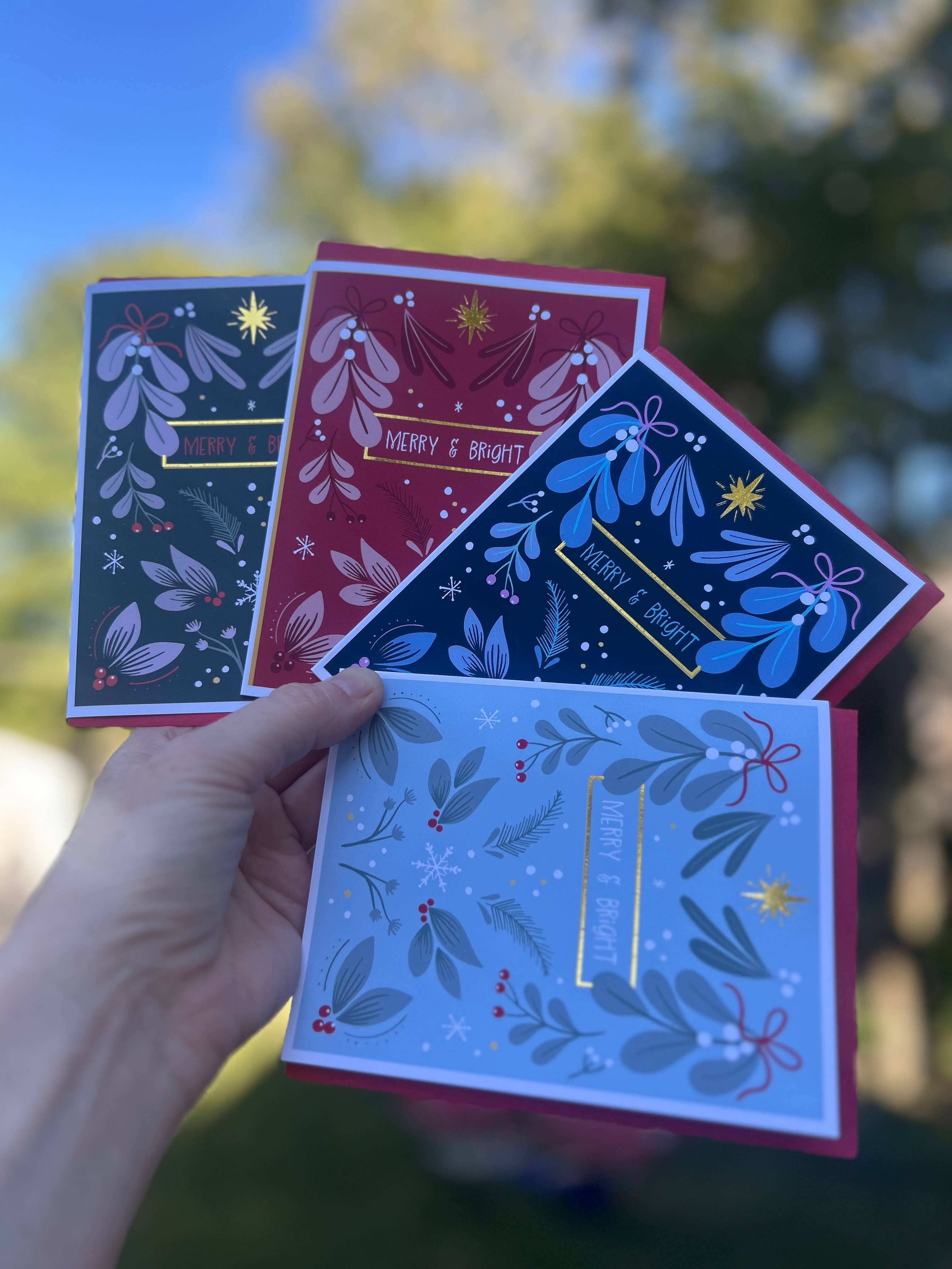 Wee Birdy – Großhandel Weihnachtskarte – 4er-Pack Weihnachtskarten mit Goldfolie3