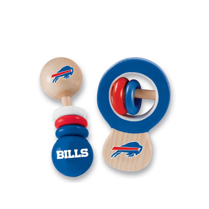 Masterpieces Puzzles - Wholesale Handheld Rattle - Baby - Buffalo Bills - Baby Rattles 2-Pack