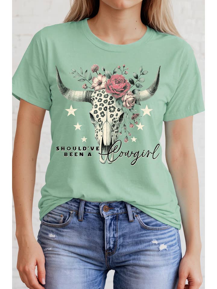 Maglietta a Maniche Corte "Avrei Dovuto Essere una Cowgirl" per la vendita all'ingrosso da parte di BouTeeQue Closet