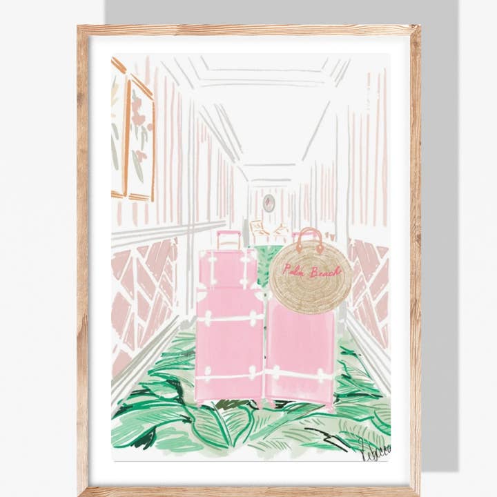 Rebecca Illustrated - Vendita all'ingrosso Stampa artistica - PALM BEACH VALIGIA - Stampa d'Arte2