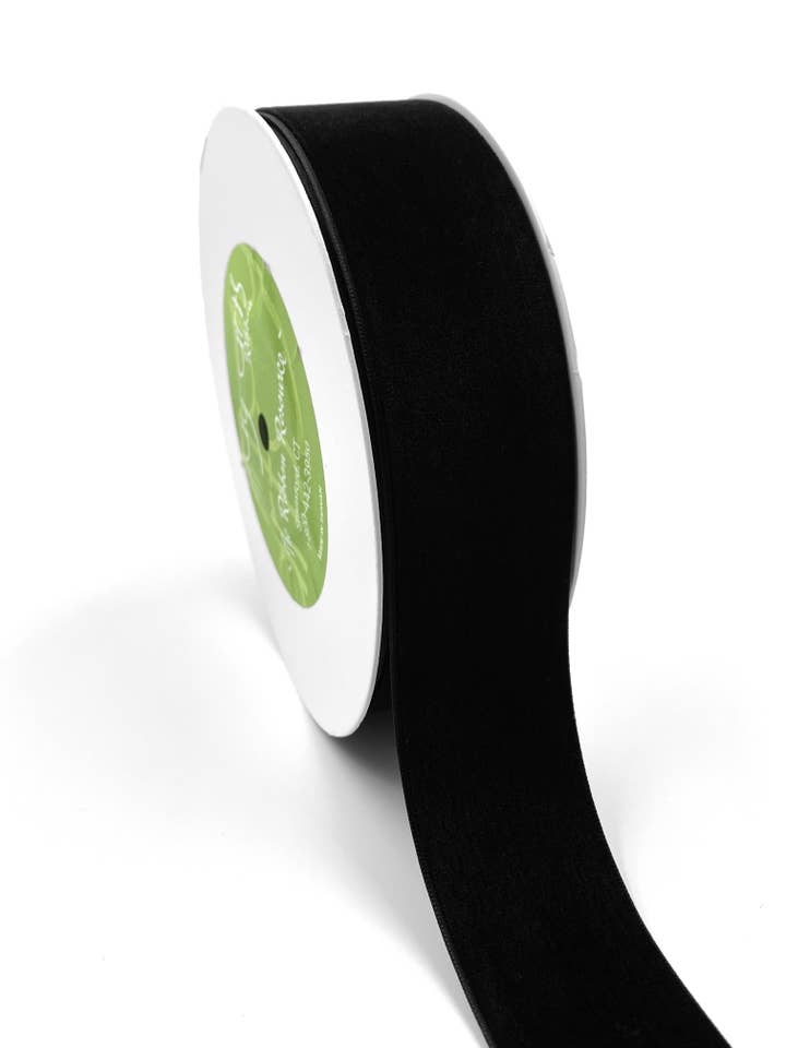 1.5" Black Classic Woven Velvet Ribbon for wholesale by May Arts Ribbon