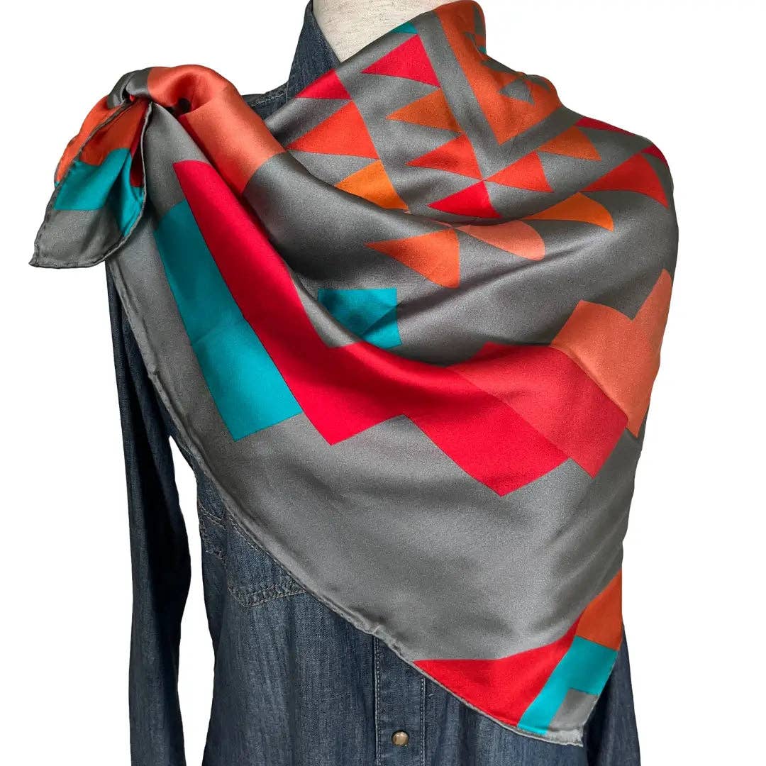 Cowtown Wild Rags - Wholesale Scarf - Unisex - Aztec Wild Rags (Dusk in the Saddle) Silk Scarf1