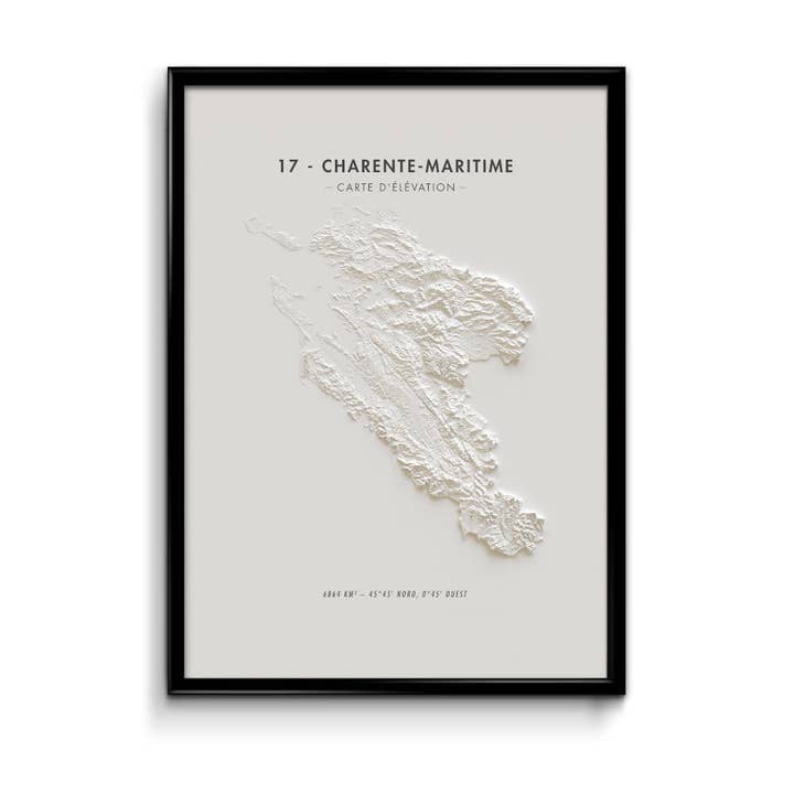 Höjdkarta Charente-Maritime för wholesale av Finke
